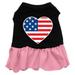 Mirage Pet Products 58-40 SMBKPK American Flag Heart Screen Print Dress Black with Pink Sm - 10