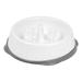 IRIS USA 2 Cup Slow Feeder Dog Bowl for Long Snouted Pets White/Gray