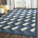 SAFAVIEH Courtyard Kaius Chevron Stripes Indoor/Outdoor Area Rug Navy/Beige 8 x 11