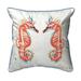 Betsy Drake SN100 12 x 12 in. Coral Sea Horses Small Indoor & Outdoor Pillow