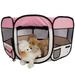 Pefilos 45 Portable Pet Playpens Pet Fence Panels for Dogs Portable Foldable 600D Oxford Cloth & Mesh Dog Playpen for Puppies Pet Exercise and Playpen Pink