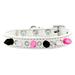 Mirage Pet Crystal with Black White and Bright Pink Spikes Dog Collar White Size 12