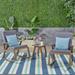 Brixton Outdoor Acacia Wood Rocking Chair Chat Set Gray and Dark Gray