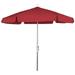 7.5 Hex Home Garden Umbrella 6 Rib Crank Bright Aluminum with Red Vinyl Coated Weave Canopy