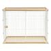 IRIS USA Extra Tall Wire Open Pet Playpen Crate Light Brown/White