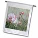 3dRose Bunny Rabbit in Grass Peeking out Behind Pink Wildflowers - Garden Flag 12 by 18-inch