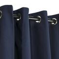 Sunbrella Canvas Navy Outdoor Curtain with Nickel Plated Grommets 50 in. x 96 in.