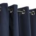 Sunbrella Canvas Navy Outdoor Curtain with Nickel Plated Grommets 50 in. x 96 in.