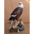 Realistic American Pride Bald Eagle Bird Perching On Tree Branch Statue 8.75 H