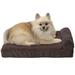 FurHaven Pet Dog Bed | Cooling Gel Memory Foam Orthopedic Faux Fleece & Corduroy Lounge Pet Bed for Dogs & Cats Dark Espresso Small