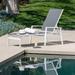 Hanover Naples 2x2 Sling Outdoor Folding Chaise Lounge Chair Gray