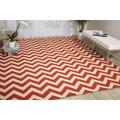 Nourison Portico Indoor/Outdoor Modern Chevron Red 8 x 10 6 Area Rug (8 x 11 )