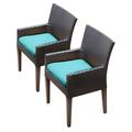 TK Classics Barbados Wicker Patio Dining Arm Chairs