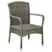 International Caravan Majorca Resin Pandan Steel Arm Chair with Cushions Dark Coffee & Aqua Blue