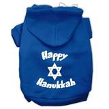 Mirage Pet 62-25-05 XSBL Happy Hanukkah Screen Print Pet Hoodies Blue - Extra Small - Size 8