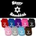 Mirage Pet 62-25-05 XSBL Happy Hanukkah Screen Print Pet Hoodies Blue - Extra Small - Size 8