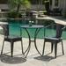 Midnight 3 Piece Outdoor Iron Bistro Set Black Sand