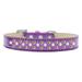 Sprinkles Ice Cream Dog Collar Pearl and Orange Crystals Size 18 - Purple