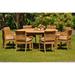 Teak Dining Set: 8 Seater 9 Pc: 72 Round Table And 8 Giva Arm Chairs Outdoor Patio Grade-A Teak Wood WholesaleTeak #WMDSGV31