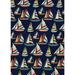 Couristan Outdoor Escape Yachting Indoor/Outdoor Area Rug 3 6 x 5 6 Navy