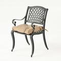 GDF Studio Hallandale Outdoor Cast Aluminum Dining Chair Set of 2 Antique Matte Black