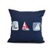 Simply Daisy 20 x 20 Boat Trio Geometric Print Outdoor Pillow Navy