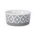 DII Bone Dry Lattice Ceramic Pet Bowl for Food & Water with Non-Skid Silicone Rim for Dogs and Cats (Small - 4.25 Dia x 2 H) Gray