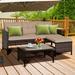 Gymax 3PC Rattan Furniture Set Outdoor Patio Couch Sofa Wicker Set