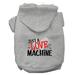 Mirage Pet 62-441 GYMD Love Machine Screen Print Dog Hoodie Grey - Medium