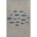 Ox Bay Caliana Coastal Aqua Fish Indoor Outdoor Area Rug Gray & Blue 5 x 7