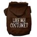 Mirage Pet Products Like my costume? Screen Print Pet Hoodies Brown Size Med