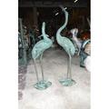 Nifao Pair of Cranes fountains Bronze Statue Ã¢â‚¬â€œ Green Patina - 13 L x 9.5 W x 52 H.