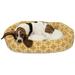 Majestic Pet Sherpa Links Bagel Pet Bed for Dogs Calming Dog Bed Washable Medium Yellow