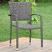 International Caravan Ibiza Resin Pandan Aluminum Square Back Dining Chair (Set of 6)