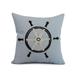 Simply Daisy 18 x 18 Ship Wheel Geometric Print Outdoor Pillow Blue