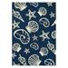 Couristan Outdoor Escape Cardita Shells Indoor/Outdoor Area Rug 8 x 11 Navy-Ivory