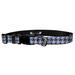 Deluxe Adjustable Dog Collar: Medium Houndstooth Brown/Blue 1 inch Sublimated Polyester by Moose Pet Wear
