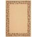 SAFAVIEH Courtyard Andrea Solid Bordered Set of 2 Indoor/Outdoor Area Rug Natural/Chocolate 6 6 x 9 6