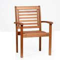 Amazonia Milano 1-Piece Stackable Chair | Eucalyptus Wood | Ideal for Outdoors and Indoors Brown