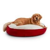 Happy Hounds Scout Sherpa Round Pillow Dog Bed Crimson Large (42 x 42 in.)