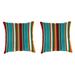 Jordan Manufacturing 18 x 18 Covert Fiesta Multicolor Stripe Square Outdoor Throw Pillows (2 Pack)