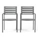 Noble House Cape Coral Outdoor Aluminum Dining Chair in Gunmetal Gray (Set of 2)