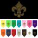 Fleur De Lis Gold Rhinestone Bandana White Small