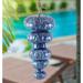 Ceramic Cobalt Blue Nautical Stylized Jellyfish And Sea Urchin Mobile Wind Chime