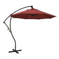 California Umbrella 9 Ft. Octagonal Aluminum Cantilever Patio Umbrella W/ Crank Lift & Aluminum Ribs - Bronze Frame / Olefin Red Canopy