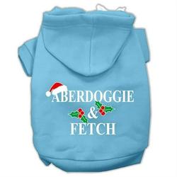 Mirage Pet Products Aberdoggie Christmas Screen Print Pet Hoodies Baby Blue Size L