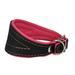 Real Leather Extra Wide Padded Tapered Dog Collar Glossy Black Greyhound Saluki Deerhound Lurcher Whippet Dachshund (10 -11.25 Neck; 2 Wide Pink)