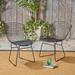 Sutton Outdoor Iron Chairs with Cushions Set of 2 Black Black