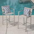 Christopher Knight Home Cape Coral Outdoor 29.50 Inch Mesh Aluminum Barstools (Set of 2) by