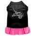 Mirage Pet Born to be a Unicorn Screen Print Dog Dress Black with Bright Pink Med